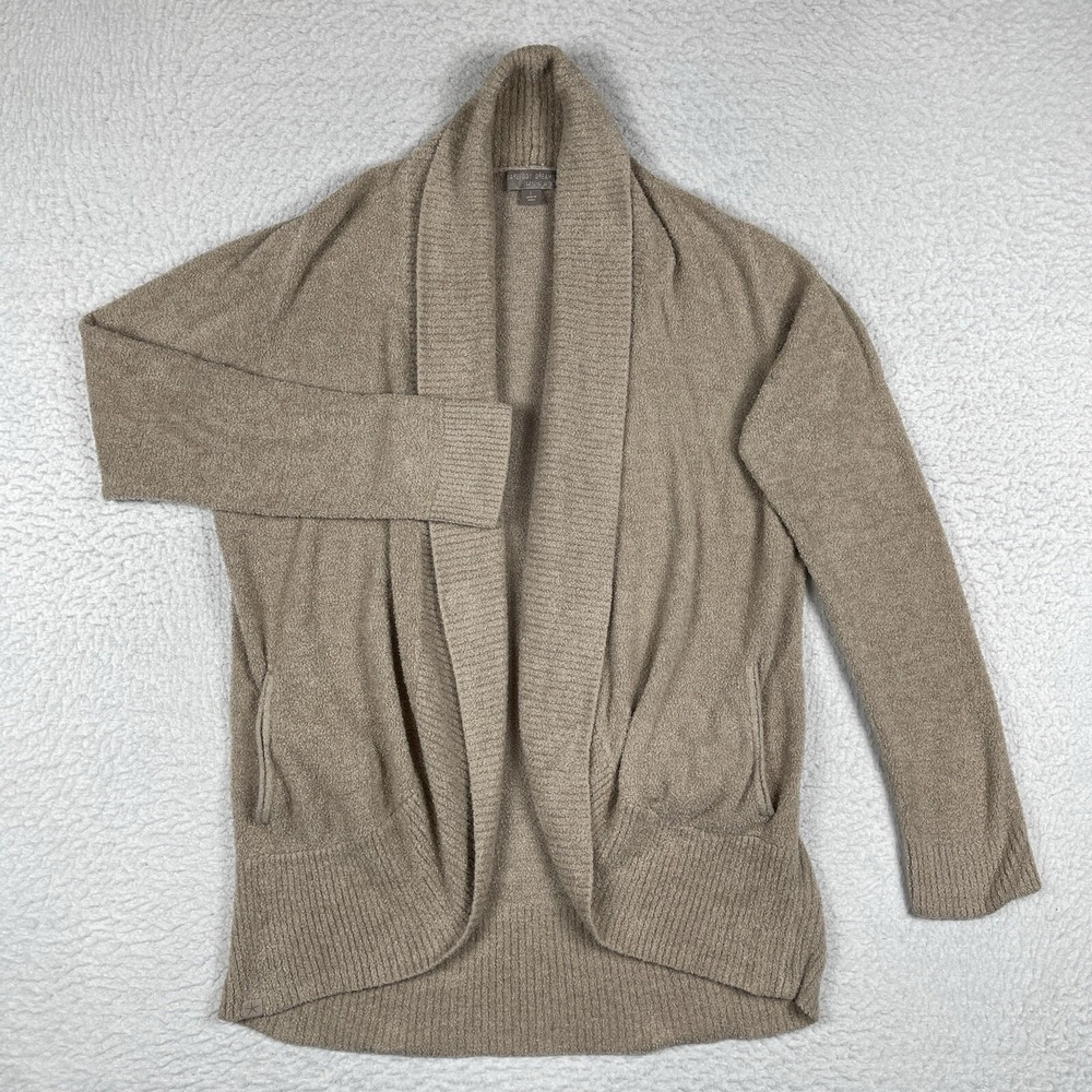 Barefoot Dreams Sweater Womens Large Open Front Cardigan Cozychic Lite Neutral